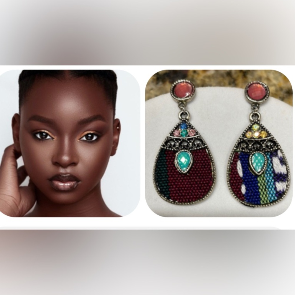 Colorful Bohemian Drop Earrings - Picture 4 of 9
